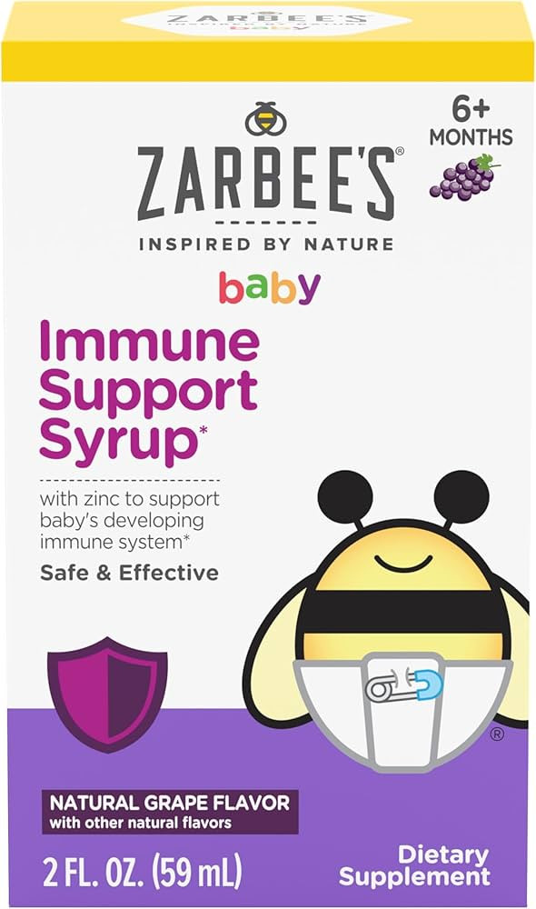 Zarbee's Baby Immune Support with Zinc, Baby & Toddler Vitamin 6 Months+, Includes Syringe for Ea... | Amazon (US)