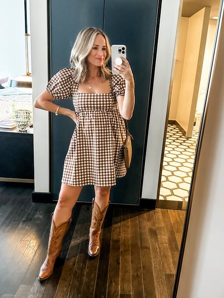 The gingham dress is one of my favorite fall dresses! It can be worn with boots for a country concert but also looked cut with booties or sneakers! I’m wearing it for the western-themed party in Texas at LTK Con! It’s bump friendly :) 


#LTKCon #LTKSeasonal #LTKbump
