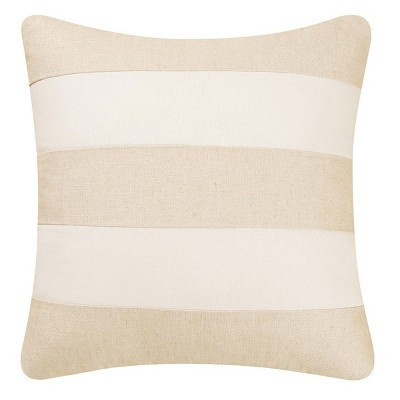 C&F Home 17" x 17" White & Beige Stripes Linen Blend Accent Throw Pillow | Target