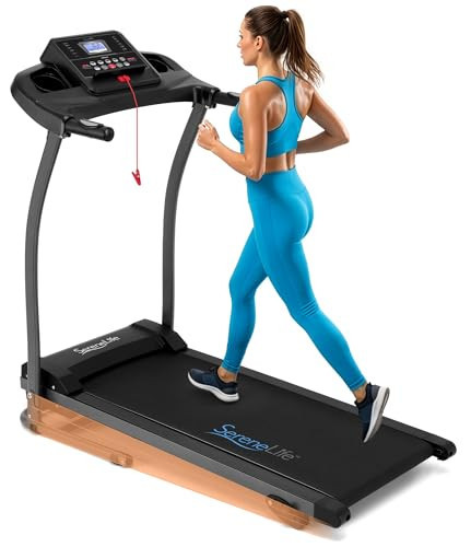 SereneLife Folding Exercise Running Treadmill Machine, Upgraded Electric Motorized Exercise Equipment with 12 Pre-Set Program, 4 Incline Level, Bluetooth Music and App Support for Home Gym or Office | Amazon (US)