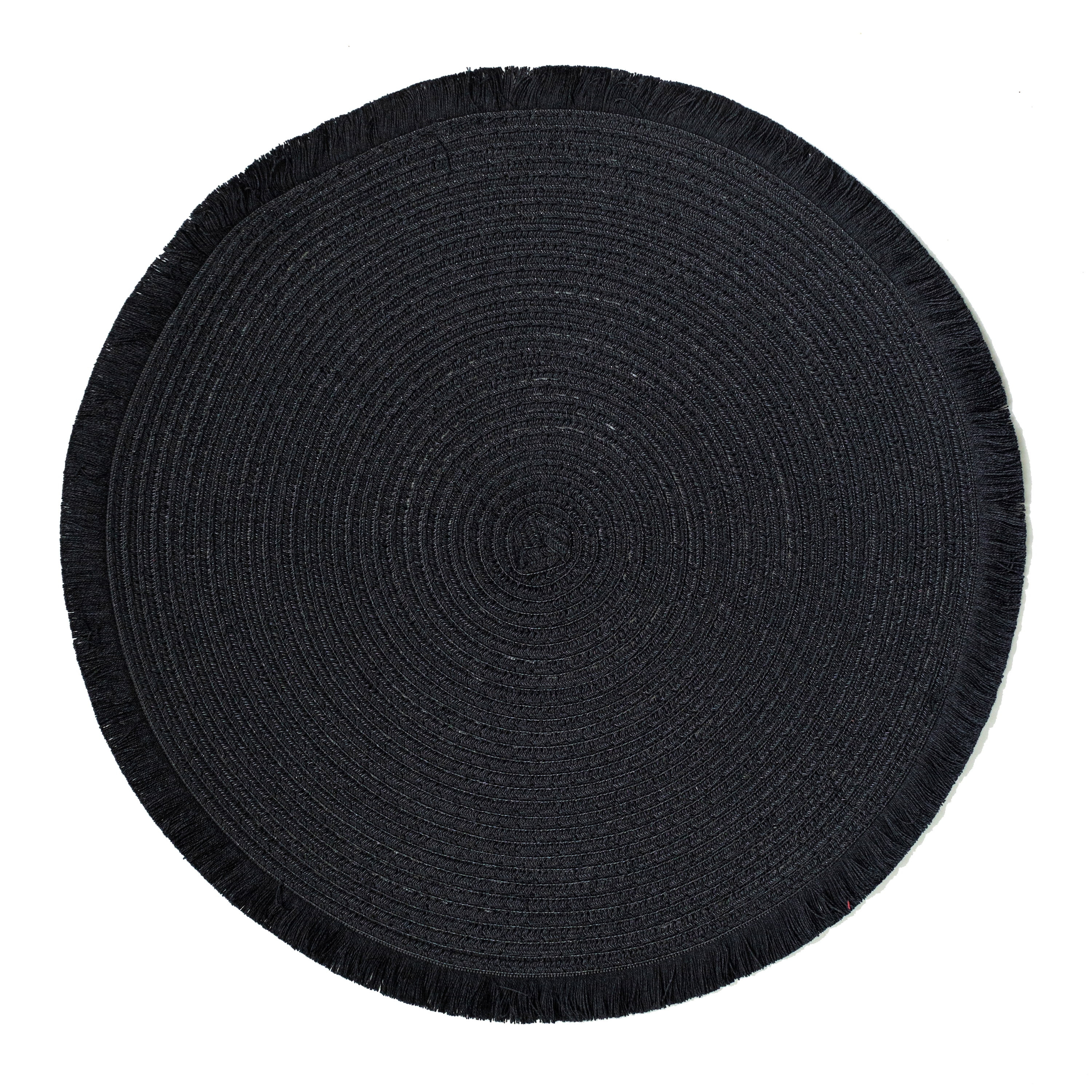 Mainstays Logan Fringe PP Round Placemat Rich Black 15 RD - Walmart.com | Walmart (US)