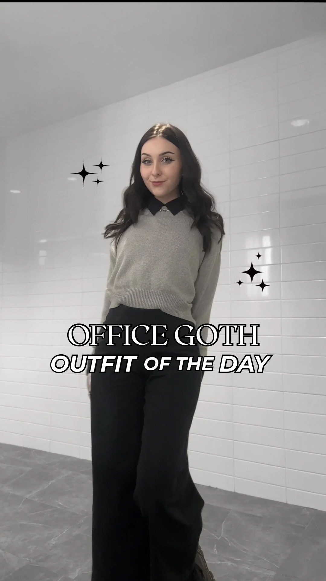 a lil corporate goth fit on this cold day ♡ 

Chain is from Hard Jewelry 

#altgirl #corporategoth #officegoth #softalt #ootd 

#LTKPetite