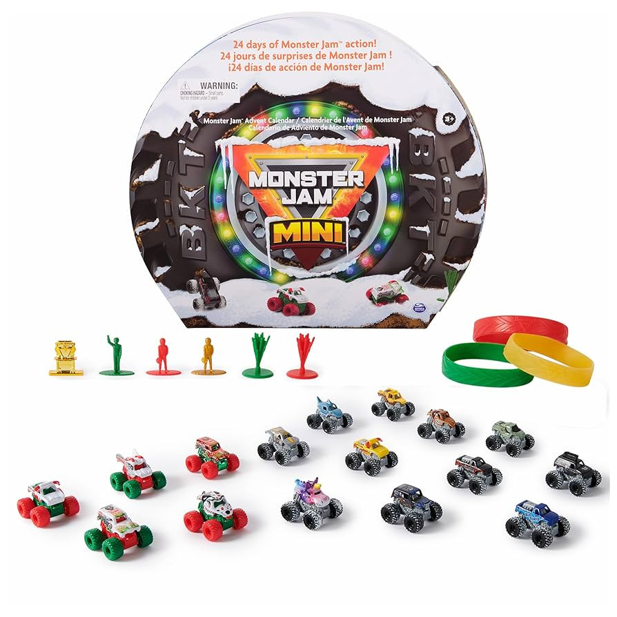 Monster Jam Mini Holiday 2024 Advent Calendar, 24 Days of Mini Monster Trucks and Accessories, 1:... | Amazon (US)