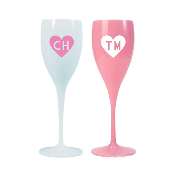 Heart Acrylic Champagne Flute (Set of 2) | Sprinkled With Pink