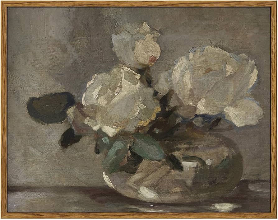 InSimSea Vintage Flower Canvas Wall Art Framed Wall Decorations, Mid Century Modern Wall Decor, B... | Amazon (US)