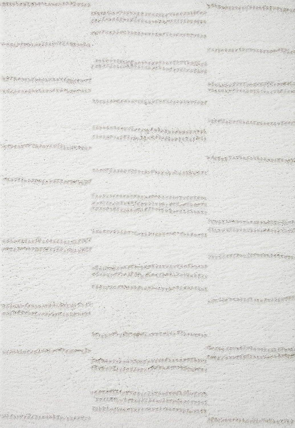 Loloi II Bliss Shag Collection BLS-02 White/Grey 3'11" X 6' Runner Rug | Amazon (US)
