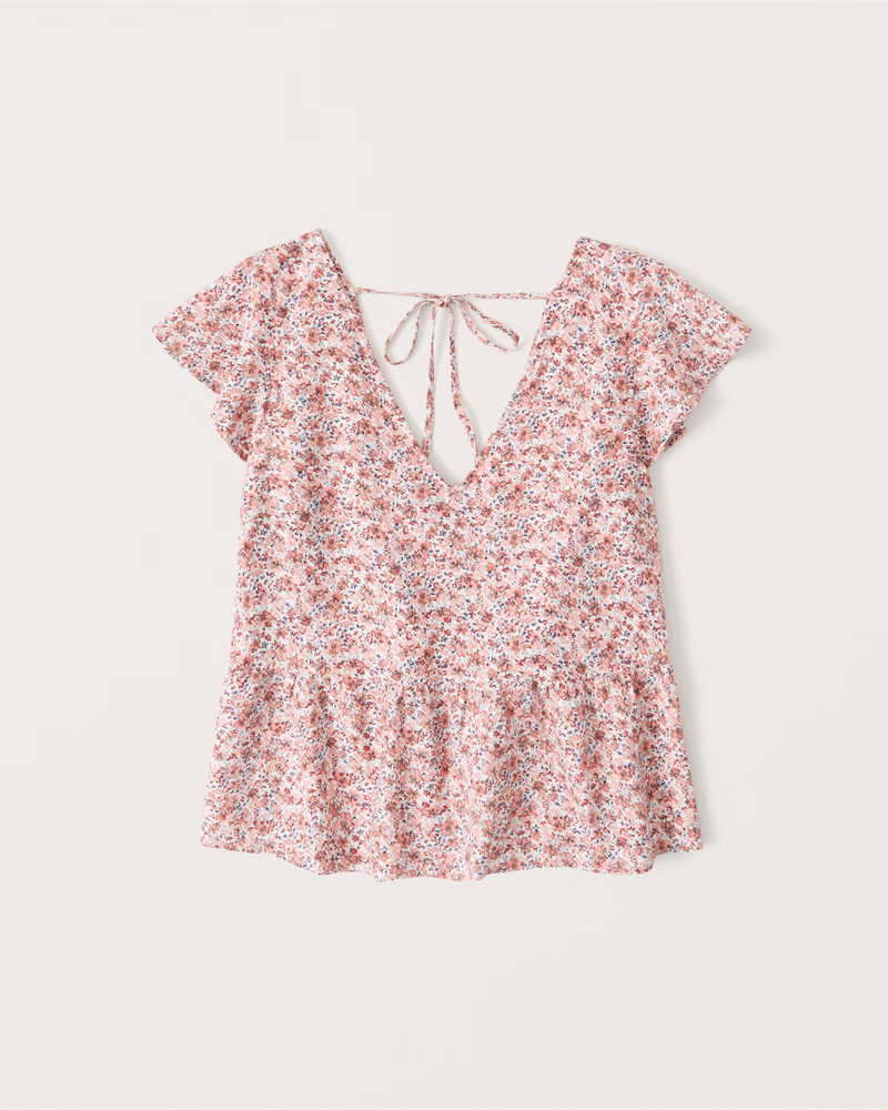 Flutter Sleeve Trapeze Top | Abercrombie & Fitch (US)