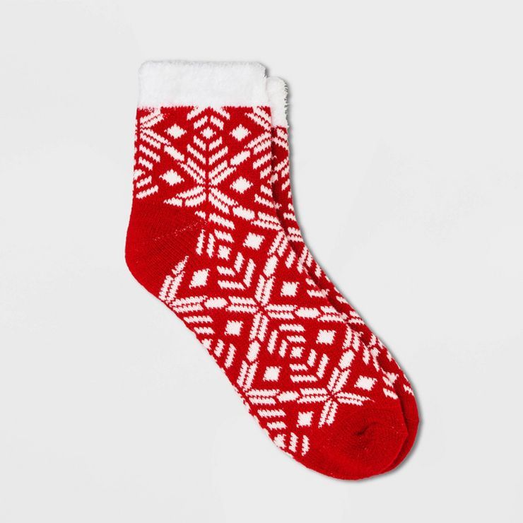 Women's Geo Double Lined Cozy Ankle Socks - A New Day™ 4-10 | Target