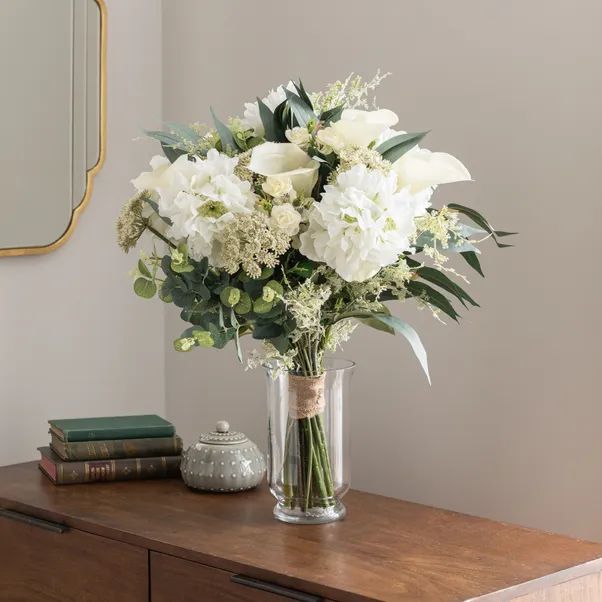 Artificial White Lily Bouquet | Dunelm