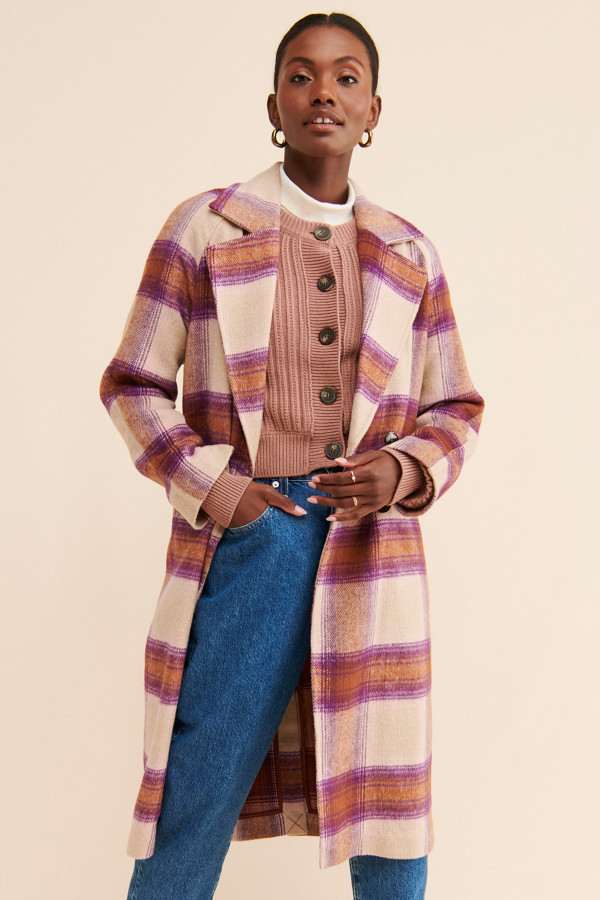 Magenta Plaid Coat | Nuuly