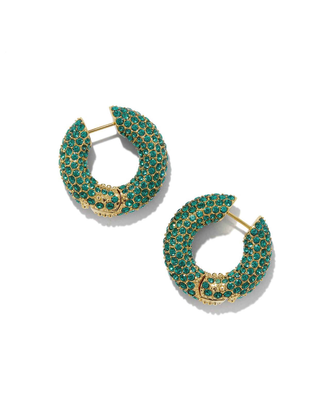 Mikki Gold Pave Hoop Earrings in White Crystal | Kendra Scott | Kendra Scott