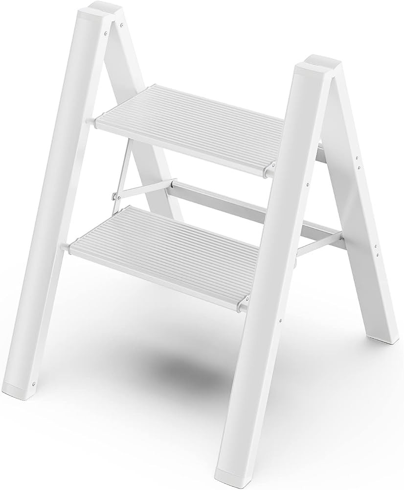 GameGem 2 Step Ladder, Aluminum Folding 2 Step Stool with Anti-Slip Sturdy and Wide Pedal, Lightw... | Amazon (US)