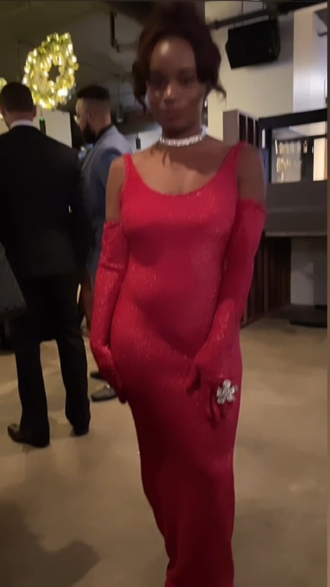 Full holiday mode in this red shimmer gown with matching opera gloves. Perfect statement look for a holiday soirée. 

#LTKSeasonal #LTKHoliday #LTKootd