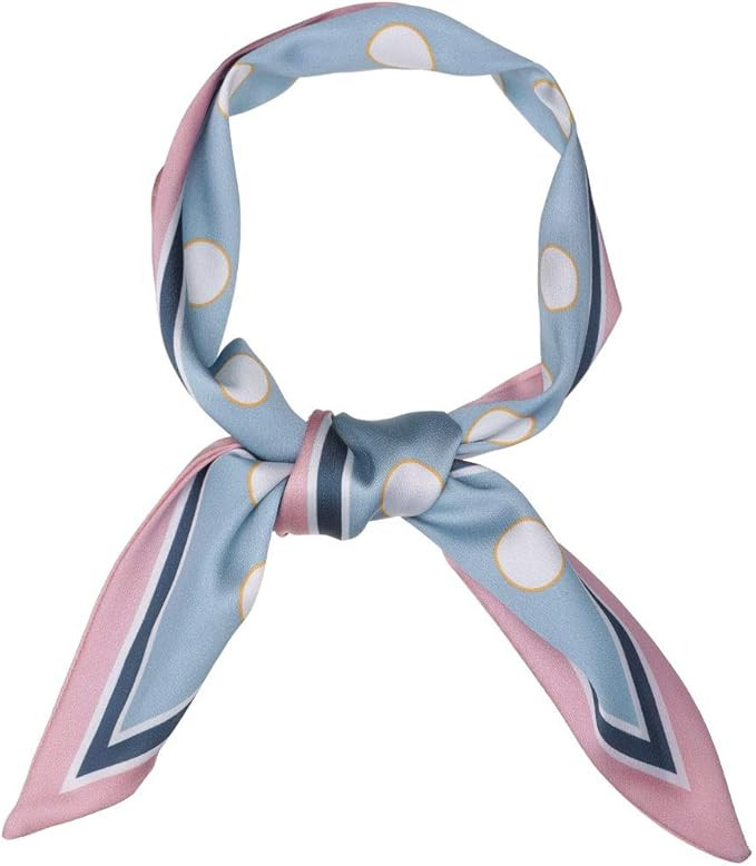 Allegra K Women's Skinny Scarf Ribbon Hair Band Heart Print Handbag Handle Neck Scarf | Amazon (US)