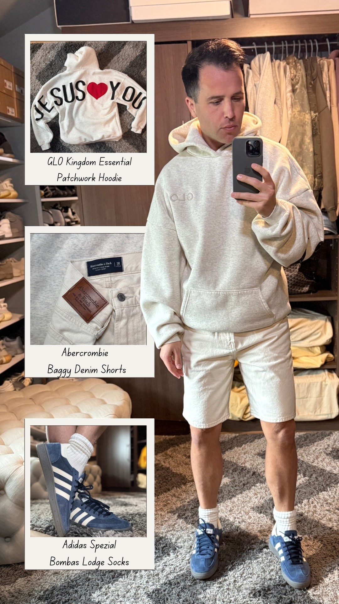 Fridays Good cause Sundays coming! Good Friday outfit. Keeping it simple today neutral patchwork GLO hoodie paired with cream denim shorts from Abercrombie & Fitch and classic blue Spezial adidas sneaker. The message on this hoodie says it all. Jesus loves you! Today isn’t about the outfit.. it’s about remembering what Jesus did for us. Grateful for the cross. Easy, comfortable spring outfit you can wear all day whether you’re heading to church, spending time reflecting, or just slowing things down. Be a walking billboard for those who need Jesus in their lives!

#goodfriday #faithstyle #mensoutfit #springstyle #christian #casualoutfit #menswear #abercrombiestyle #adidas #outfitinspo

#LTKMens #LTKgrwm #LTKootd