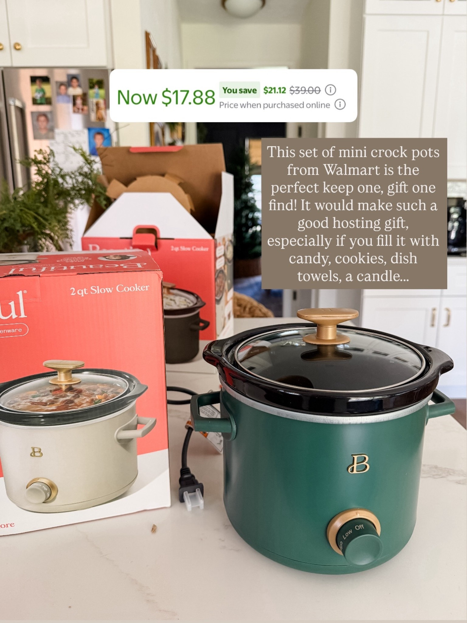 This set of mini crock pots from Walmart makes a great hosting gift idea. Bonus points for being able to keep one for yourself. 

#LTKFindsUnder50 #LTKHome #LTKfoodie