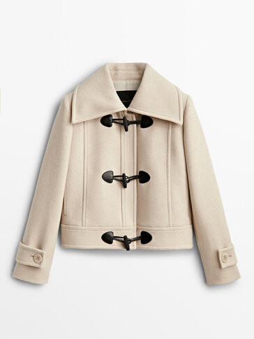 Short wool coat with toggle buttons | Massimo Dutti US