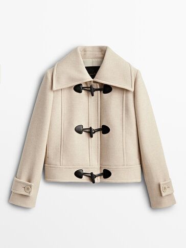 Short wool coat with toggle buttons | Massimo Dutti (US)
