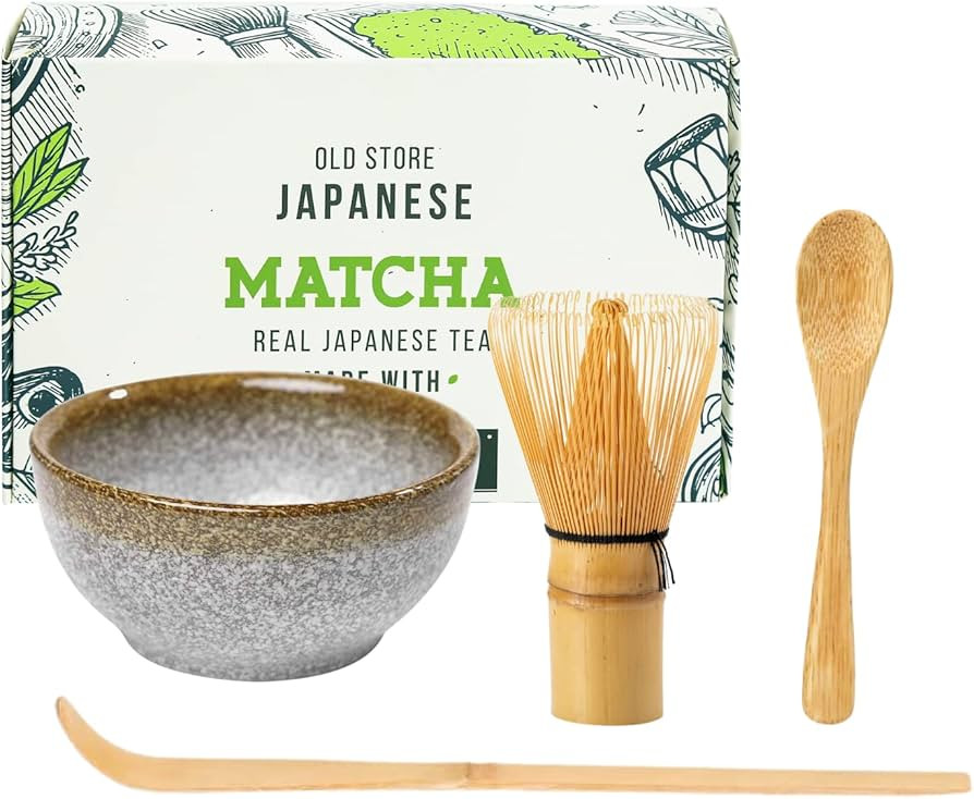 Keepaty Japanese Matcha Tea Set of 4,Matcha Whisk Set with 100 Prong Whisk, Traditional Scoop, Te... | Amazon (UK)