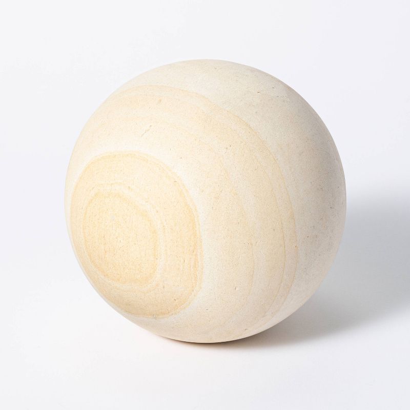 6" Decorative Stone Wood Ball Natural - Threshold™ designed with Studio McGee | Target