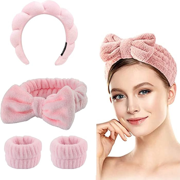 Spa Headband for Women, 4 Pcs Headband for Washing Face, SPA Skincare Makeup Remover Spa Headband... | Amazon (CA)