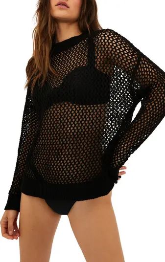 Hilary Long Sleeve Open Knit Cover-Up Sweater Tunic | Nordstrom