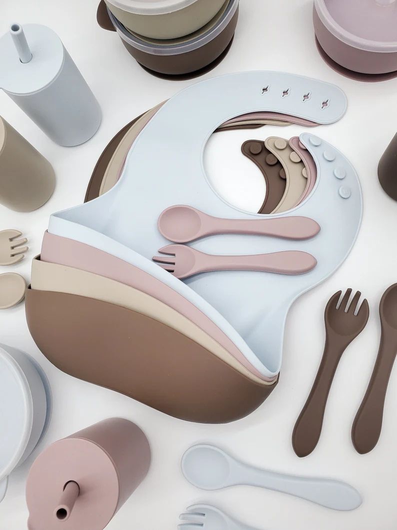 5 Piece Silicone Dinnerware Set Gender Neutral Baby & Toddler | Etsy | Etsy (US)