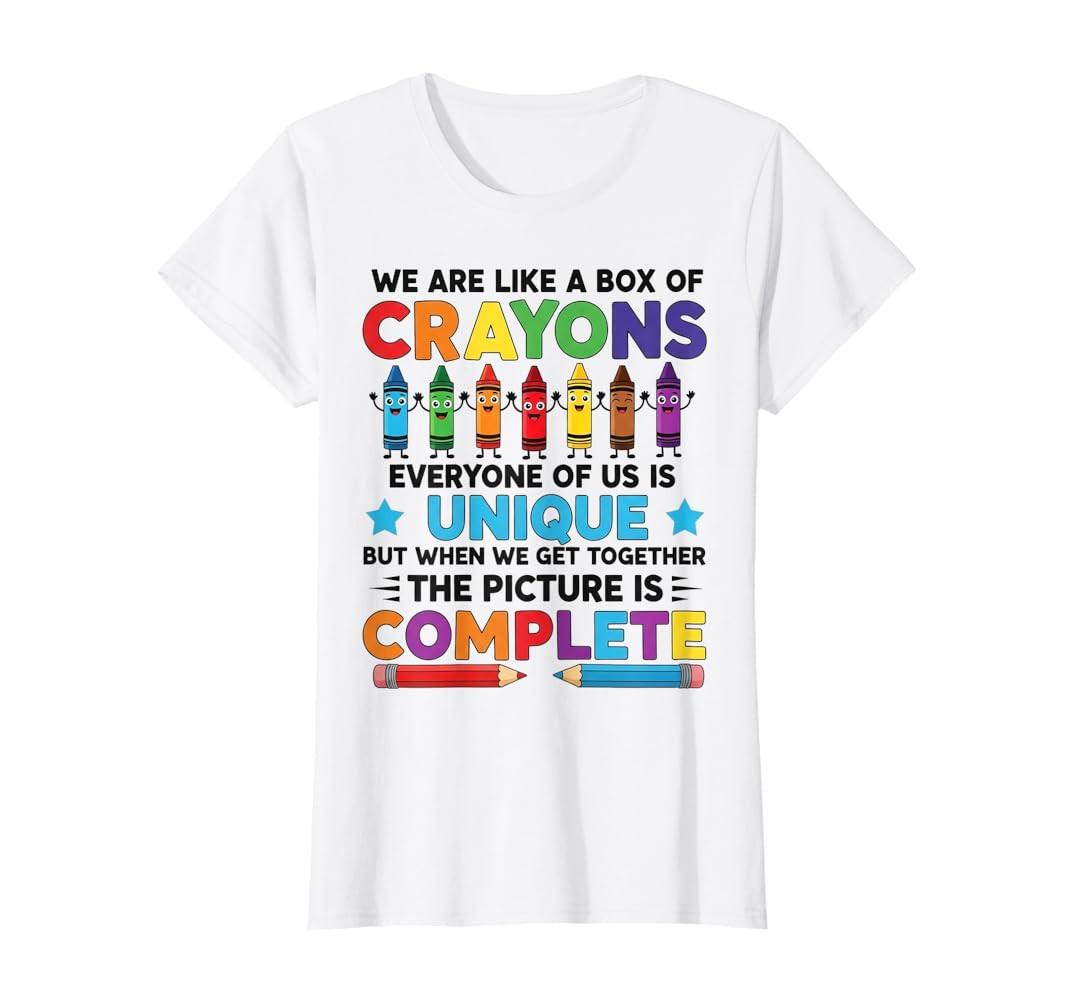 We Are Like A Box Of Crayons Unique Together Diversity T-Shirt | Amazon (US)