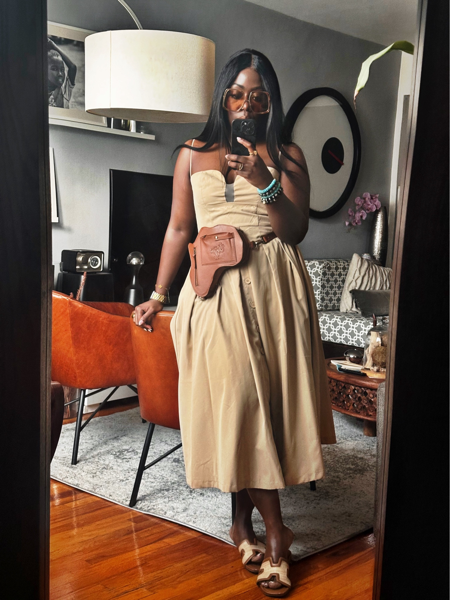 Safari Barbs 

I’m wearing this dress in a large 