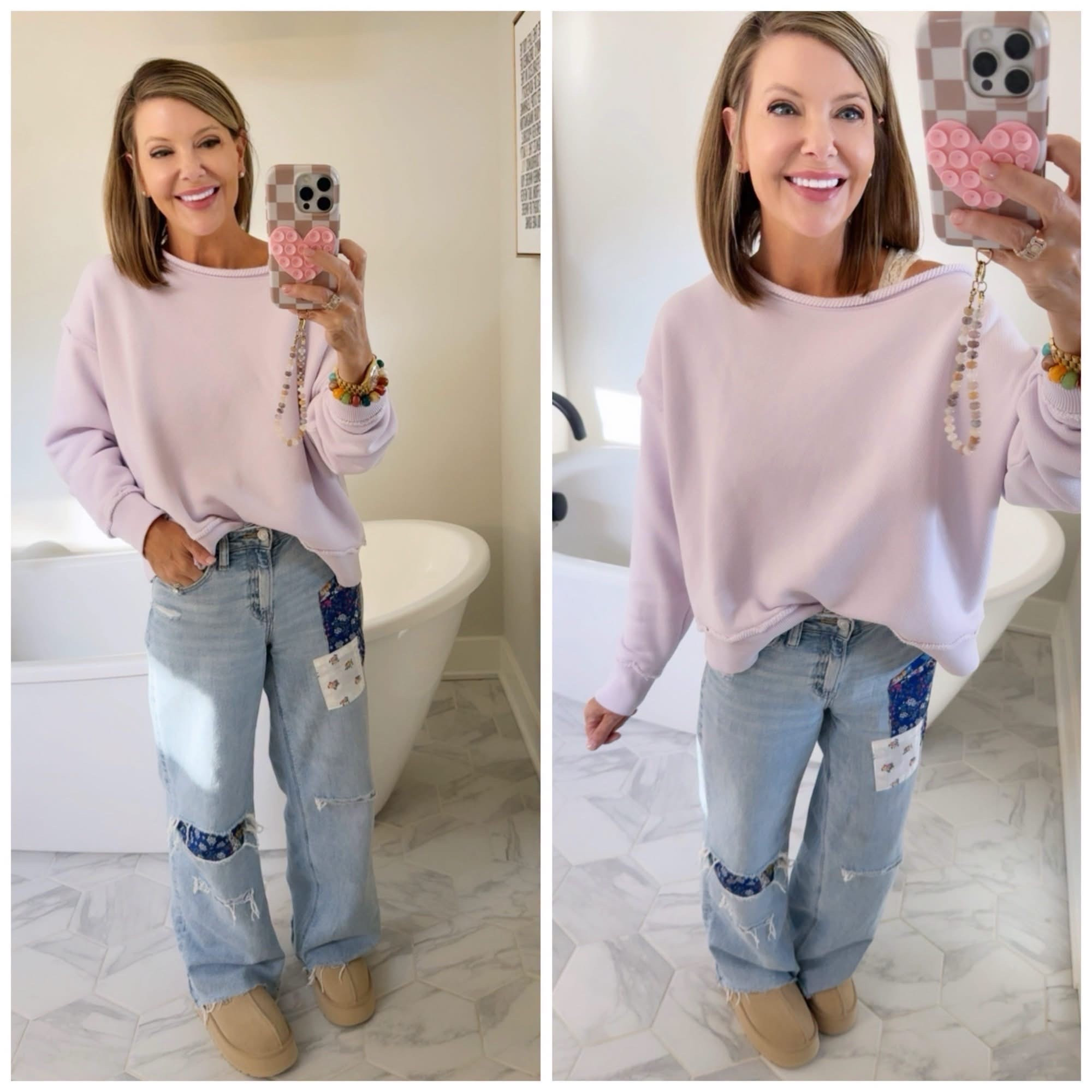 Good morning! Happy holiday weekend! 

These jeans are always a top seller on my page every week! I’m wearing them with U G G s here instead of sandals, to show more of a fall look! Jeans are On a great markdown! True to size!

#LTKSaleAlert #LTKSeasonal