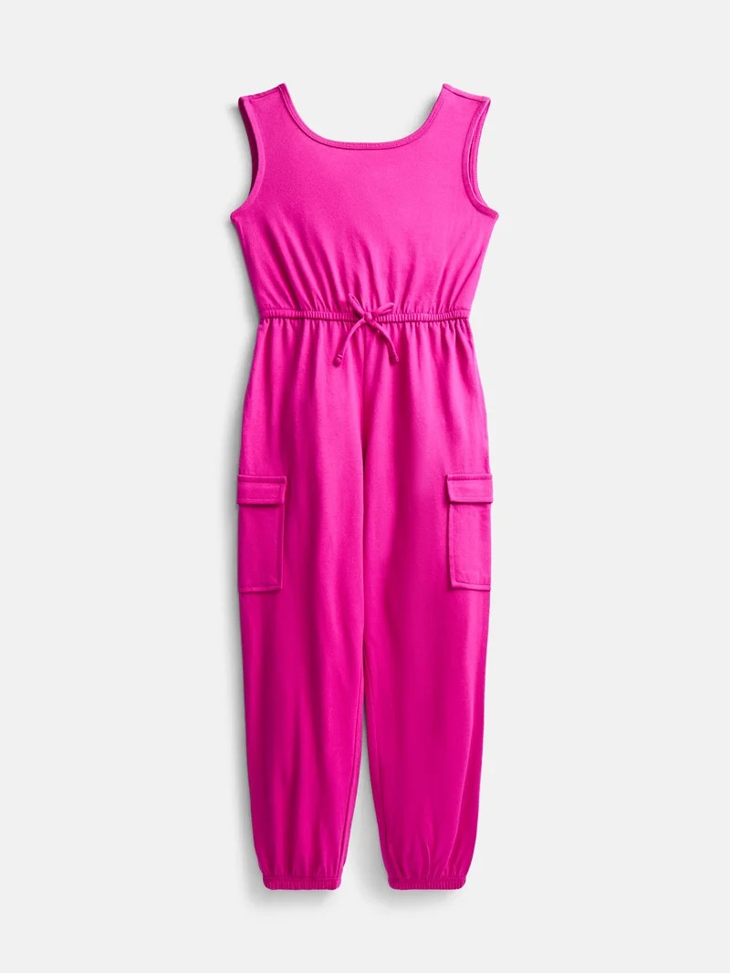 Wonder Nation Girls Sleeveless Cargo Jumpsuit, Sizes XS-XXL | Walmart (US)