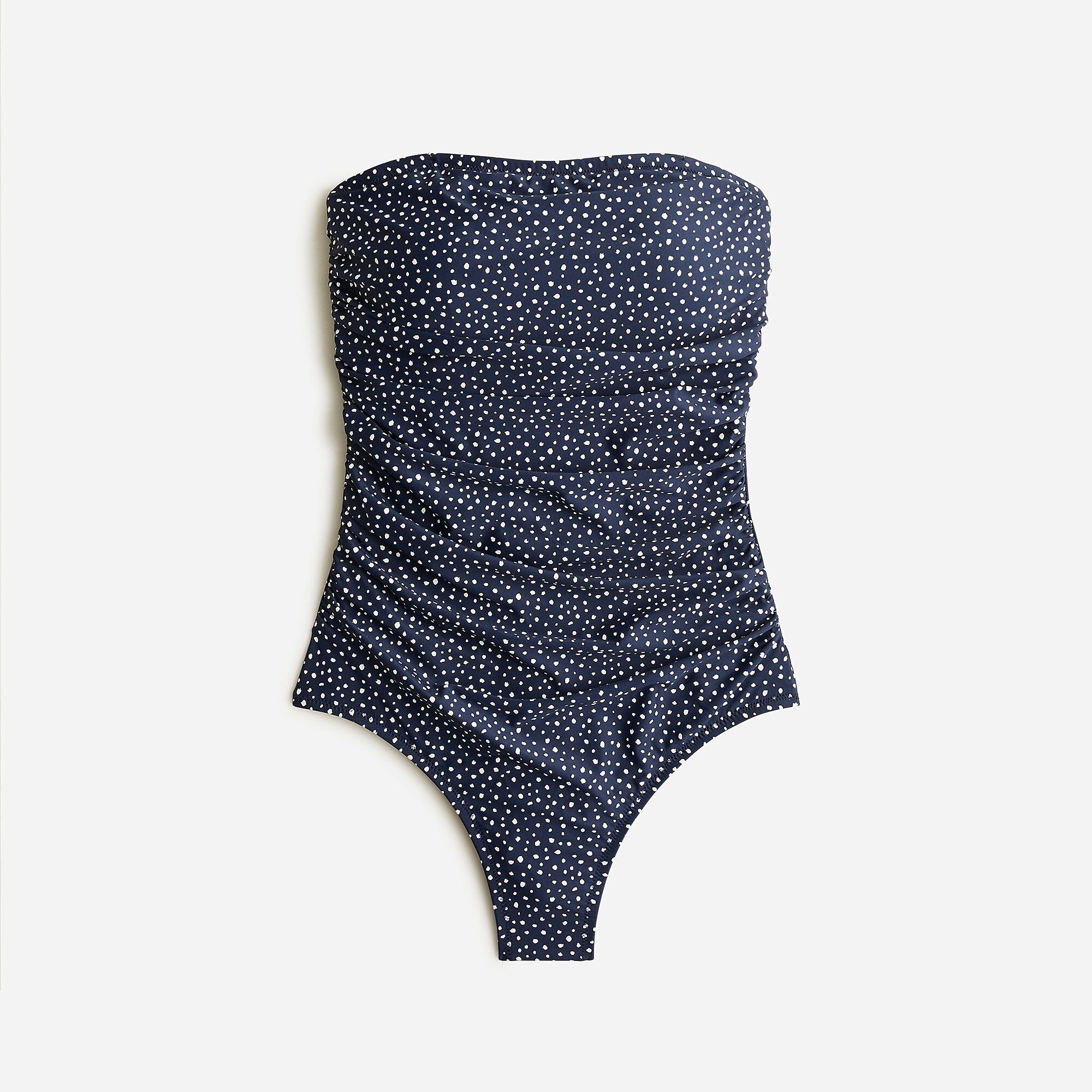 Ruched bandeau one-piece in dot | J.Crew US