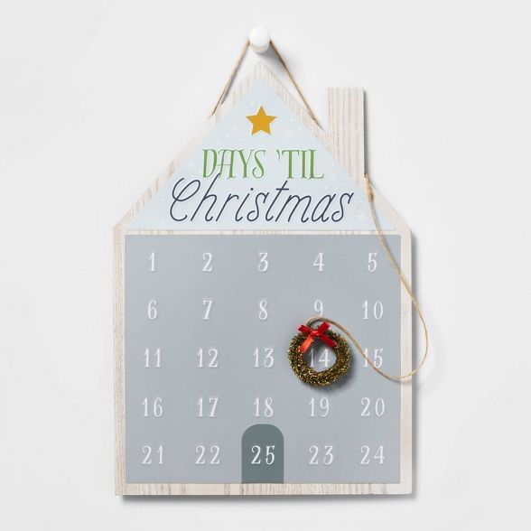 Days 'Till Christmas Wood and Galvanized Wall Hanging or Standing Advent Calendar - Wondershop™ | Target