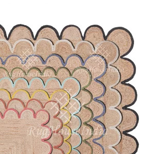 Scalloped Jute Rug, Every Color Scallop Rug, Natural Jute Area Rug/doormat/runner, Handbraided Ru... | Etsy (US)