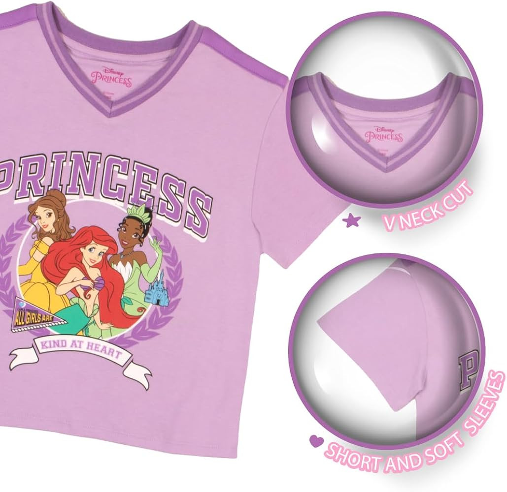 Disney Princess, Lilo and Stitch, Minnie Mouse, Moana and Frozen Girls 2-Piece Sets - Short Sleev... | Amazon (US)
