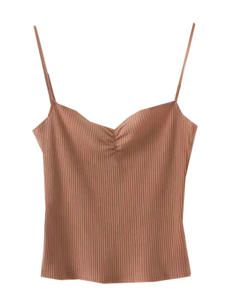 'Dandy' Ribbed Knit Strap Top | Goodnight Macaroon