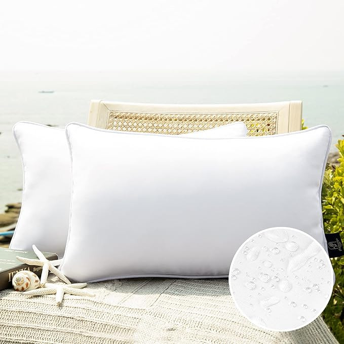Phantoscope Pack of 2 Outdoor Waterproof Throw Pillow Covers Decorative Square Outdoor Pillows Cu... | Amazon (US)