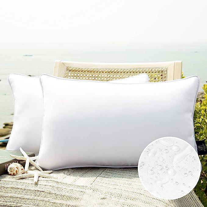 Phantoscope Pack of 2 Outdoor Waterproof Throw Pillow Covers Decorative Square Outdoor Pillows Cu... | Amazon (US)