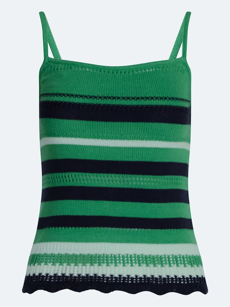 Free Assembly Women's Textured Stitch Stripe Tank Top, Sizes XS-XXL | Walmart (US)