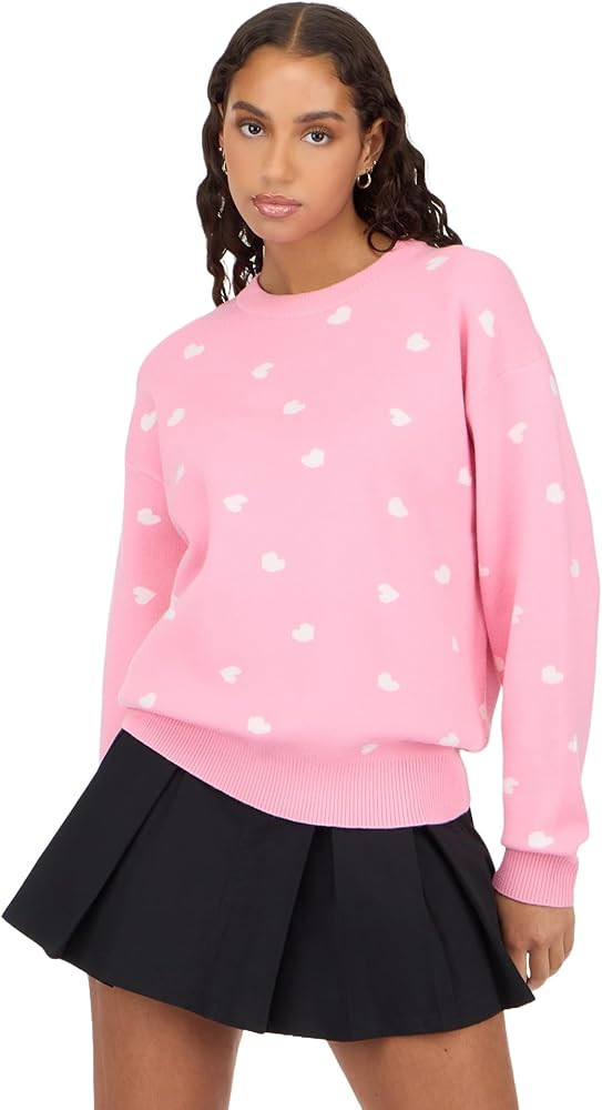 Forever 21 Womens All Over Intarsia Crew Neck Sweater | Amazon (US)