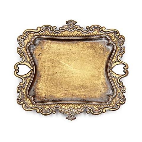 Funly mee Small Antique Trinket Dish Vintage Gold Jewelry Tray, Ring Holder | Amazon (US)