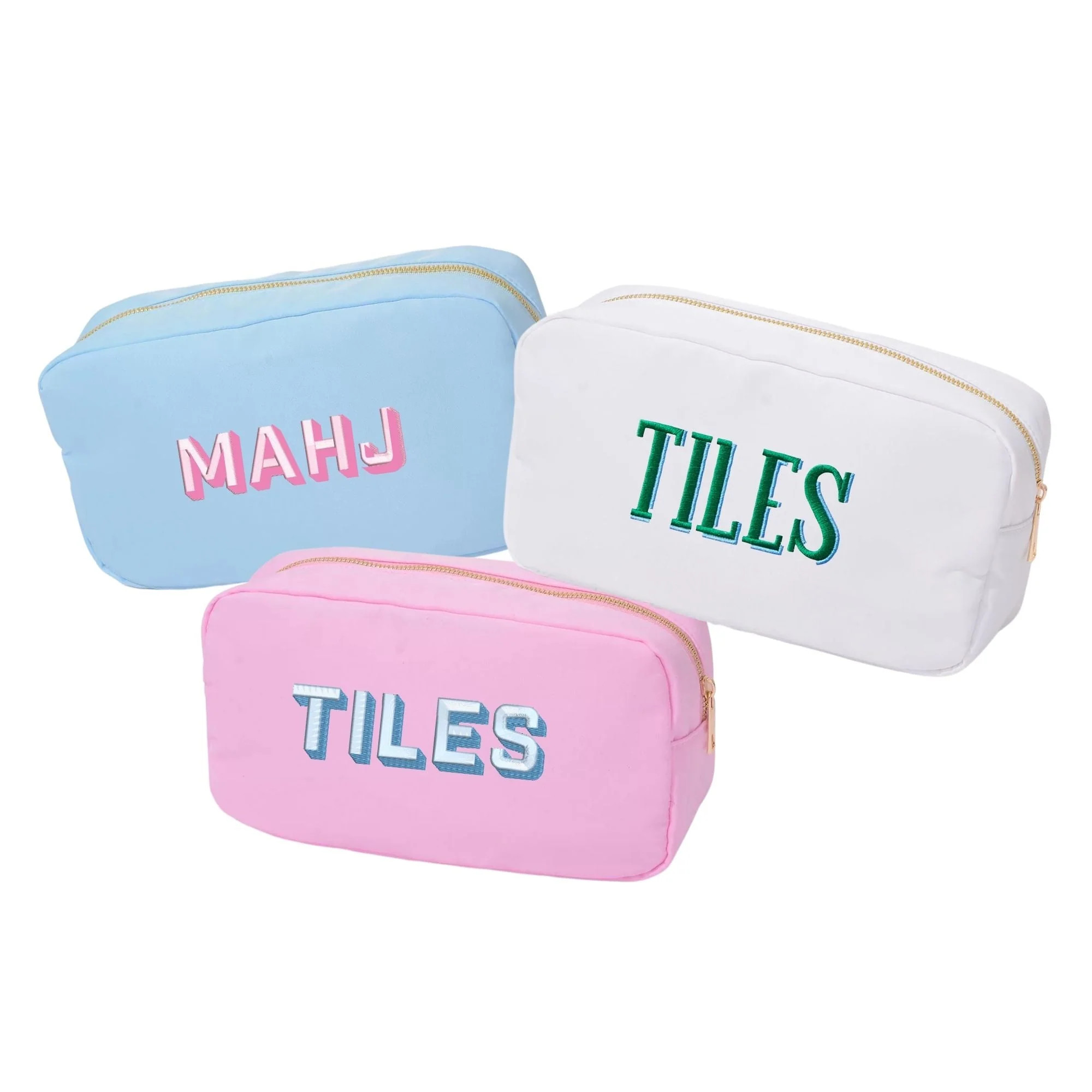 Mahjong Nylon Pouch | Sprinkled With Pink