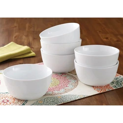 Better Homes and Gardens Round Ribbed Bowls, White, Set of 6 - Walmart.com | Walmart (US)