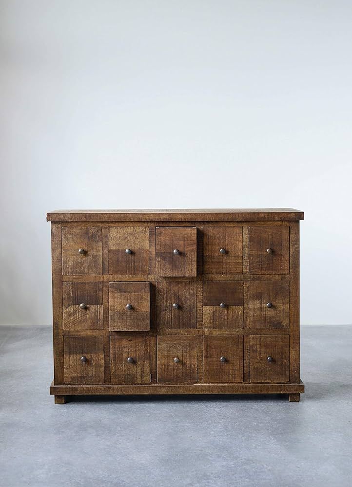 Creative Co-Op Mango Wood 15 Drawers Cabinet, Brown | Amazon (US)