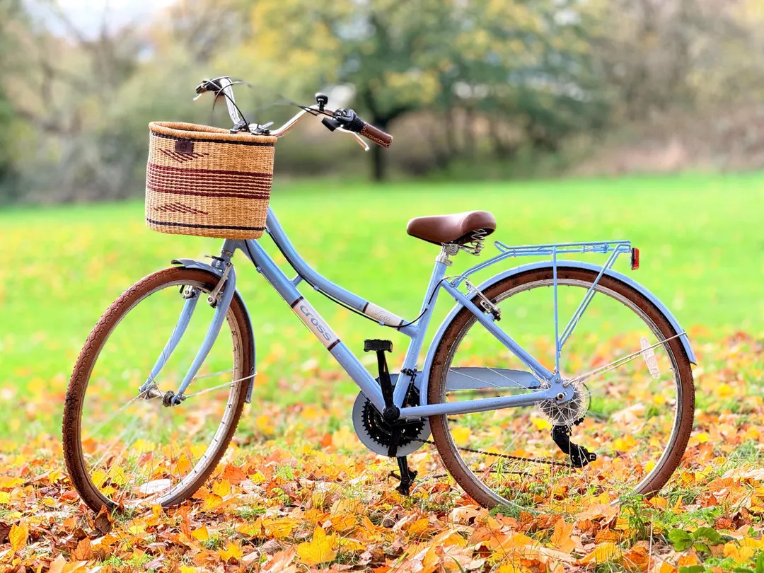 Handwoven Bike Basket With Leather Straps: Eco-friendly Bicycle Bag - Etsy | Etsy (US)