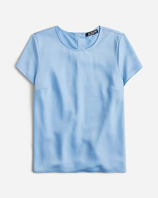 Short-sleeve button-back top in everyday crepe | J. Crew US