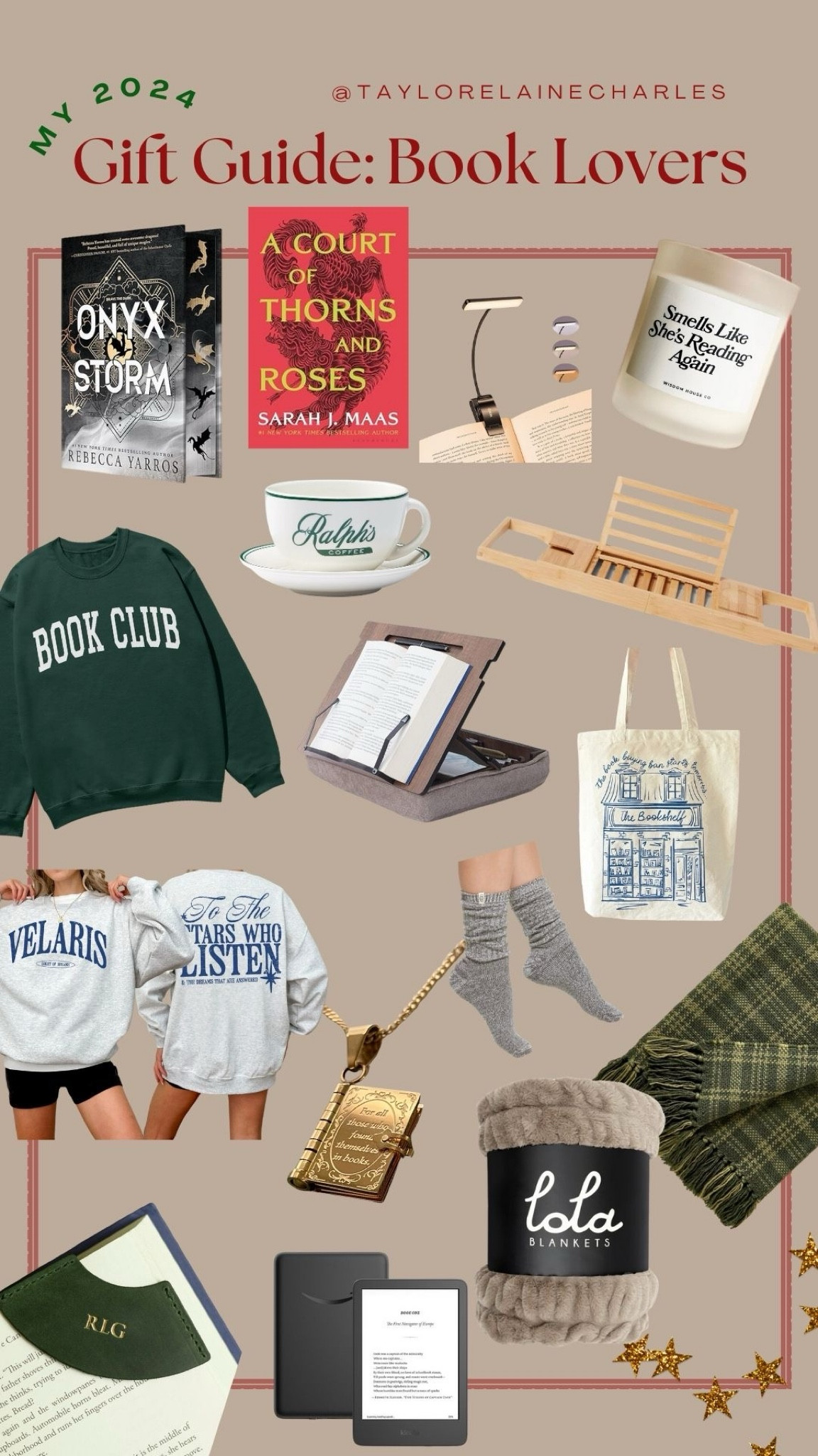 A book lovers gift guide for holiday gift ideas! Some favorite reading essentials for my ACOTAR and Fourth Wing girlies and romantasy readers - book totes, bookish merch, reading lights, reading gifts, bookish gifts, and more reading gift guide must haves #ACOTAR #FourthWing

#LTKGiftGuide #LTKFindsUnder100 #LTKHome