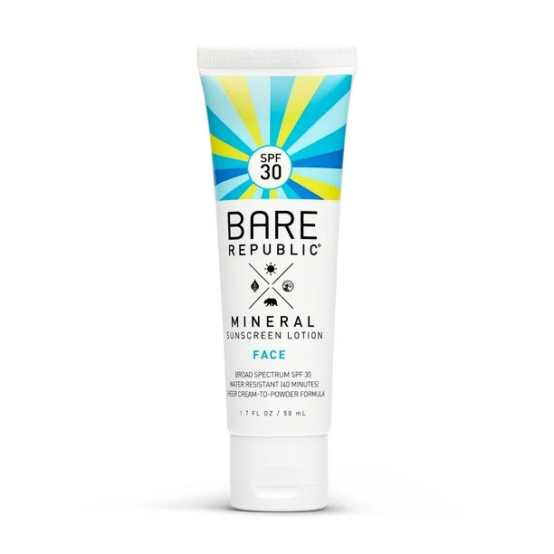 Bare Republic Mineral Face Sunscreen Lotion, SPF 30, Reef Friendly, Fragrance Free, 40 Minute Wat... | Walmart (US)