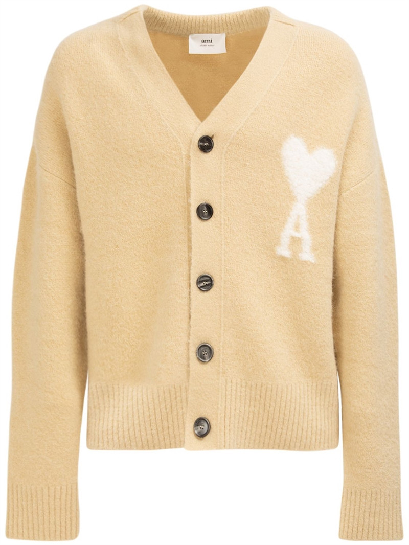 Logo alpaca blend knit cardigan | Luisaviaroma