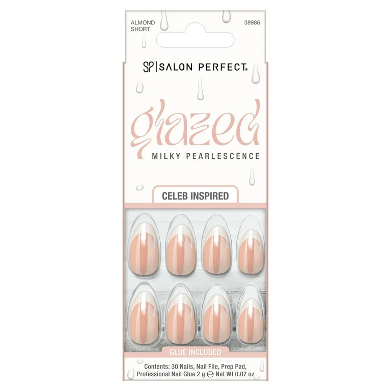 Salon Perfect Artificial Press On Nails, 250 Glazed French | Walmart (US)